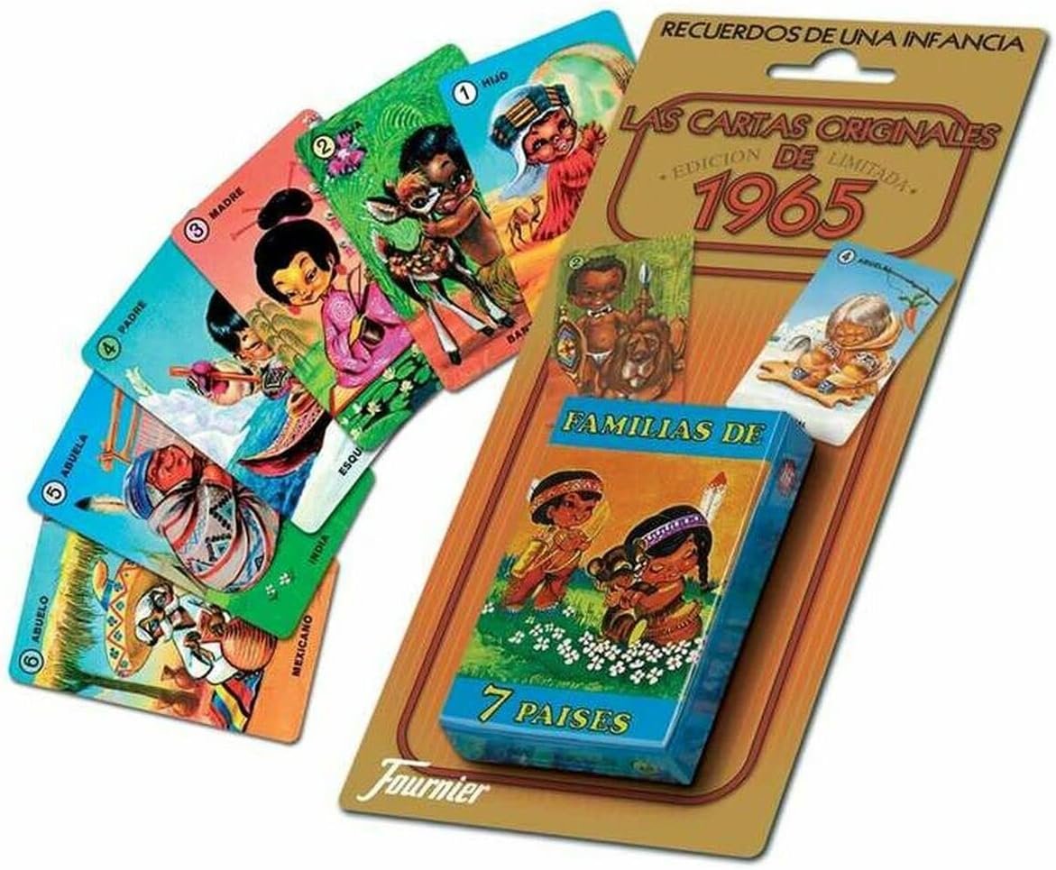 Fournier- Familias 7 Países Baraja de cartas infantil clásica, Multicolor (21966)