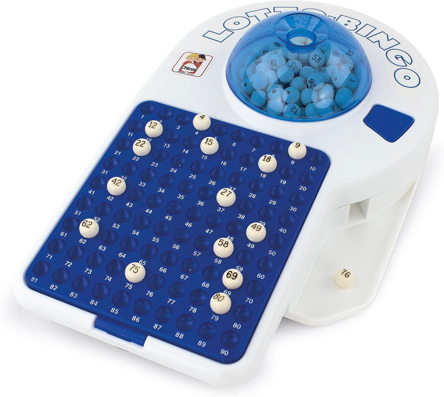 Chicos - Bingo Electrónico | 24 Cartones y 90 Bolas | Juego de Mesa Familiar | Bingo con Extracción Automática | Incluye Fichas y Cartones (22302)