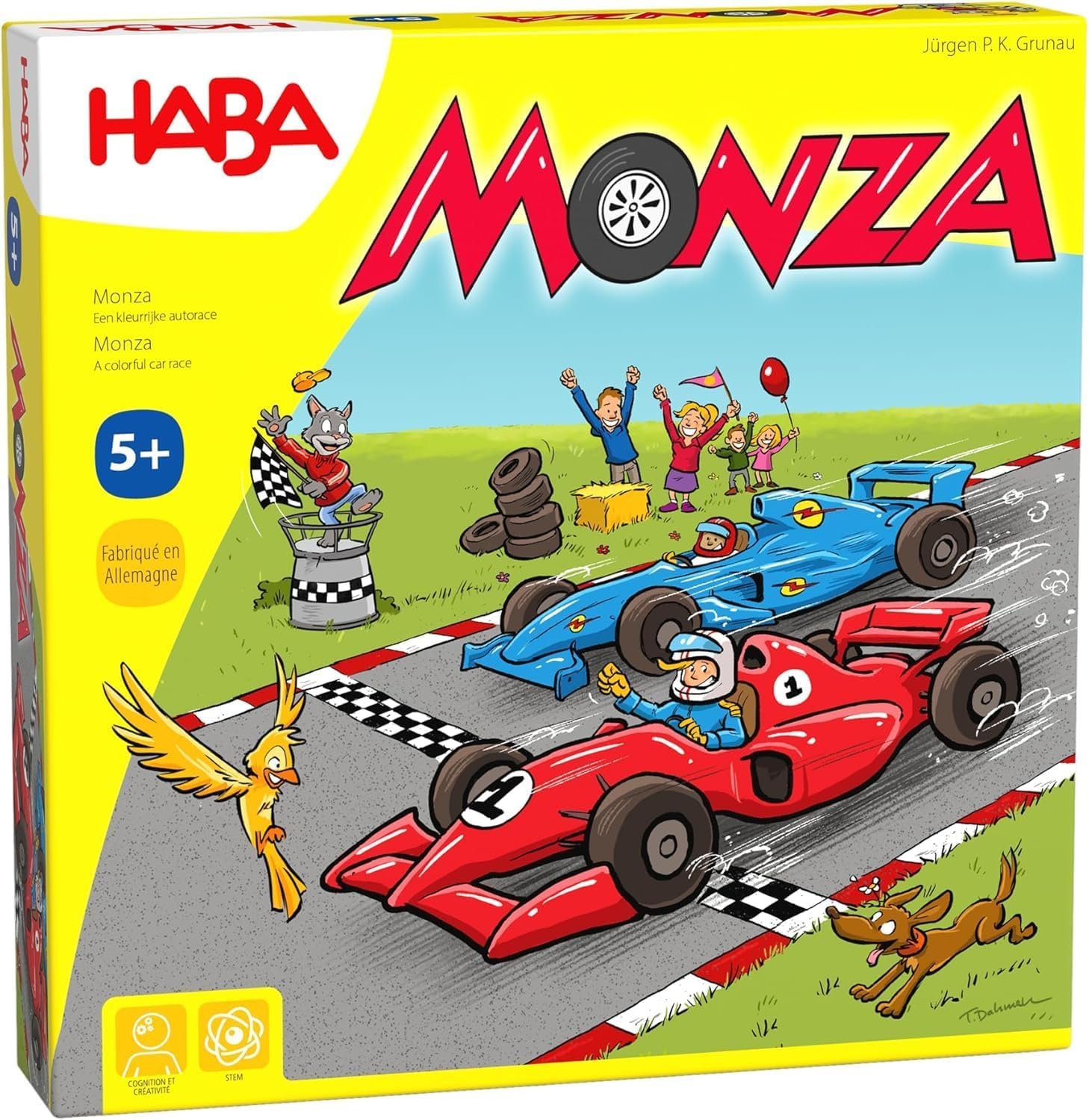 Haba Monza Sociedad Niño-Corse en Bandeja Juego Estratégico y Táctico-Coche de Madera-2 a 6 Jugadores-5 Años y Más, 302204