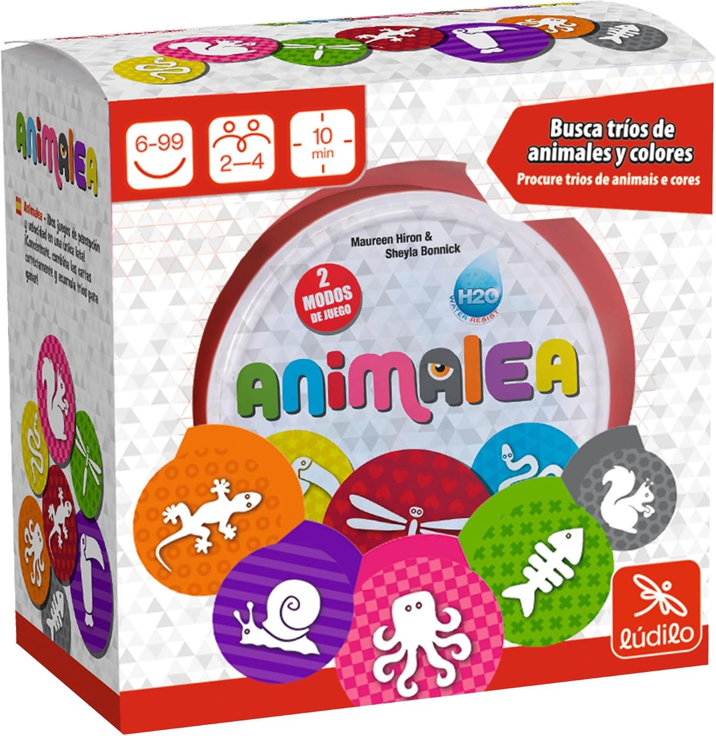 Ludilo - Animalea | Juegos De Mesa Niños 6 Años O Más | Juego De Cartas De 2 A 4 Jugadores | Juegos Educativos 6 Años | Juego De Mesa 64 Cartas Impermeables