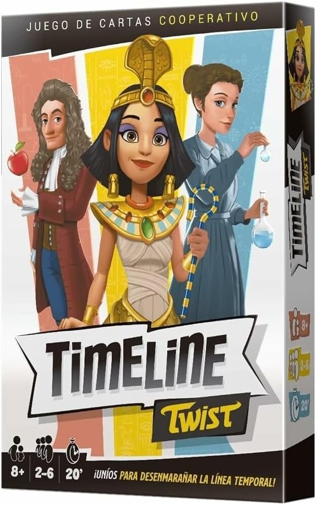 Asmodee Timeline Twist, Juego de Cartas Educativo, Juego Cooperativo