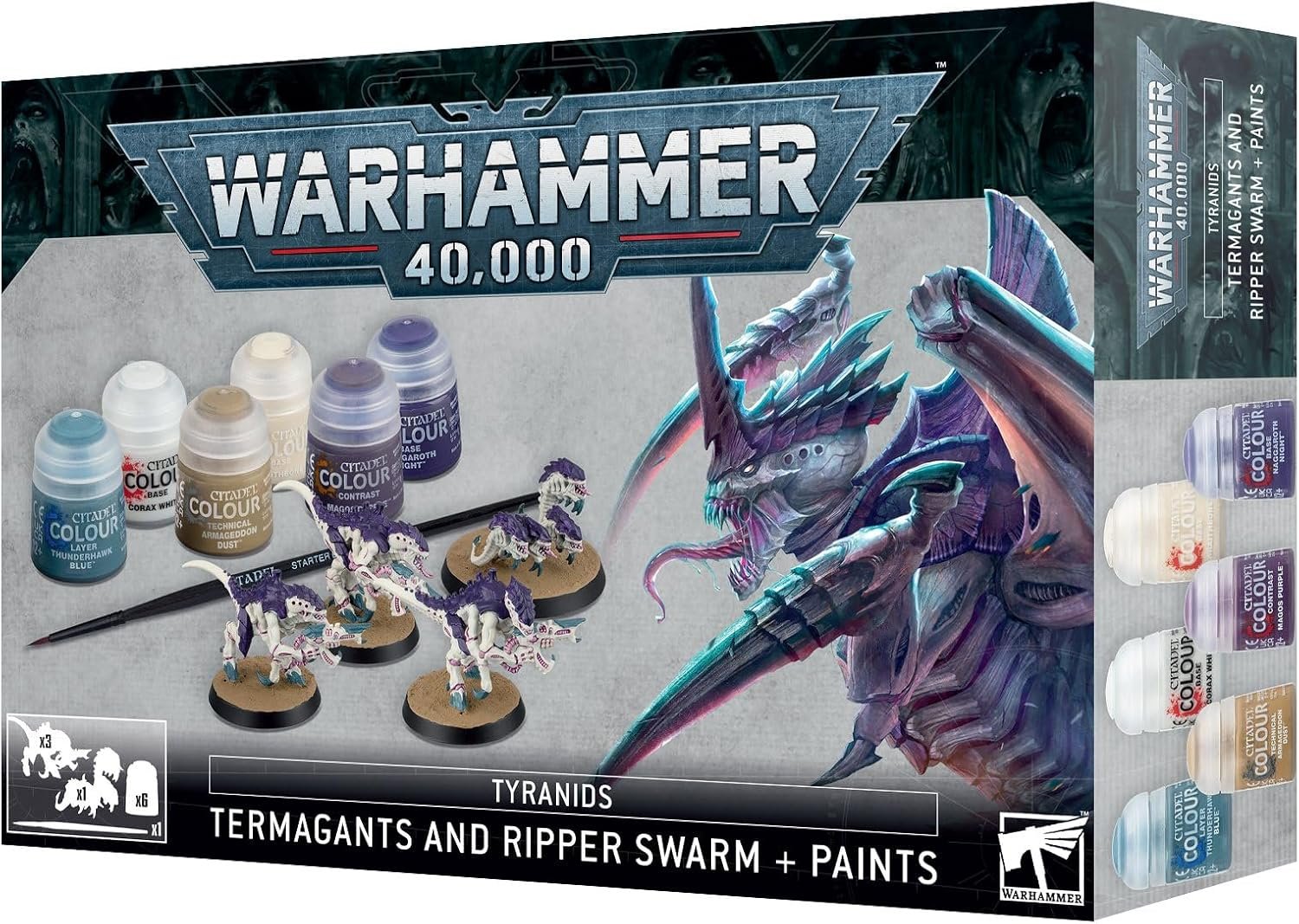 Games Workshop - Warhammer 40,000 - Tyranid: Termangants y Ripper Swarm + juego de pinturas