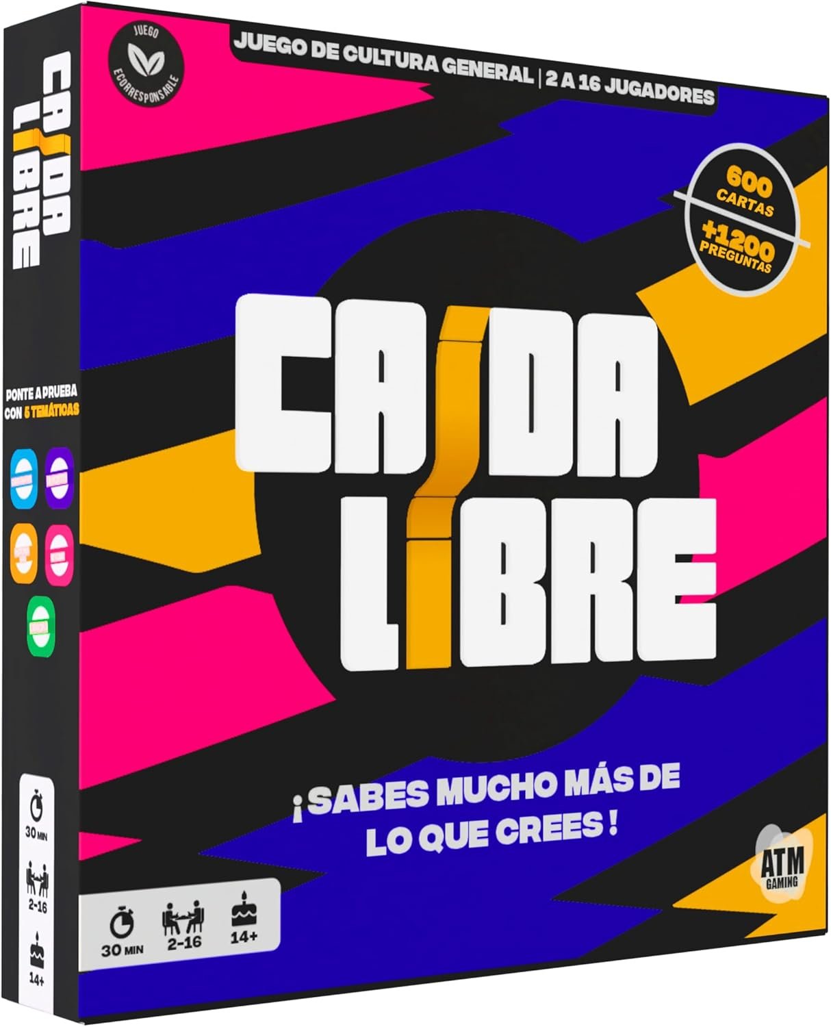 Caída Libre - Juegos de Mesa de Trivia - Cultura General para Aprender Riendo - Divertido con Amigos y Familia - Ideal para Vacaciones y Planes al Aire Libre