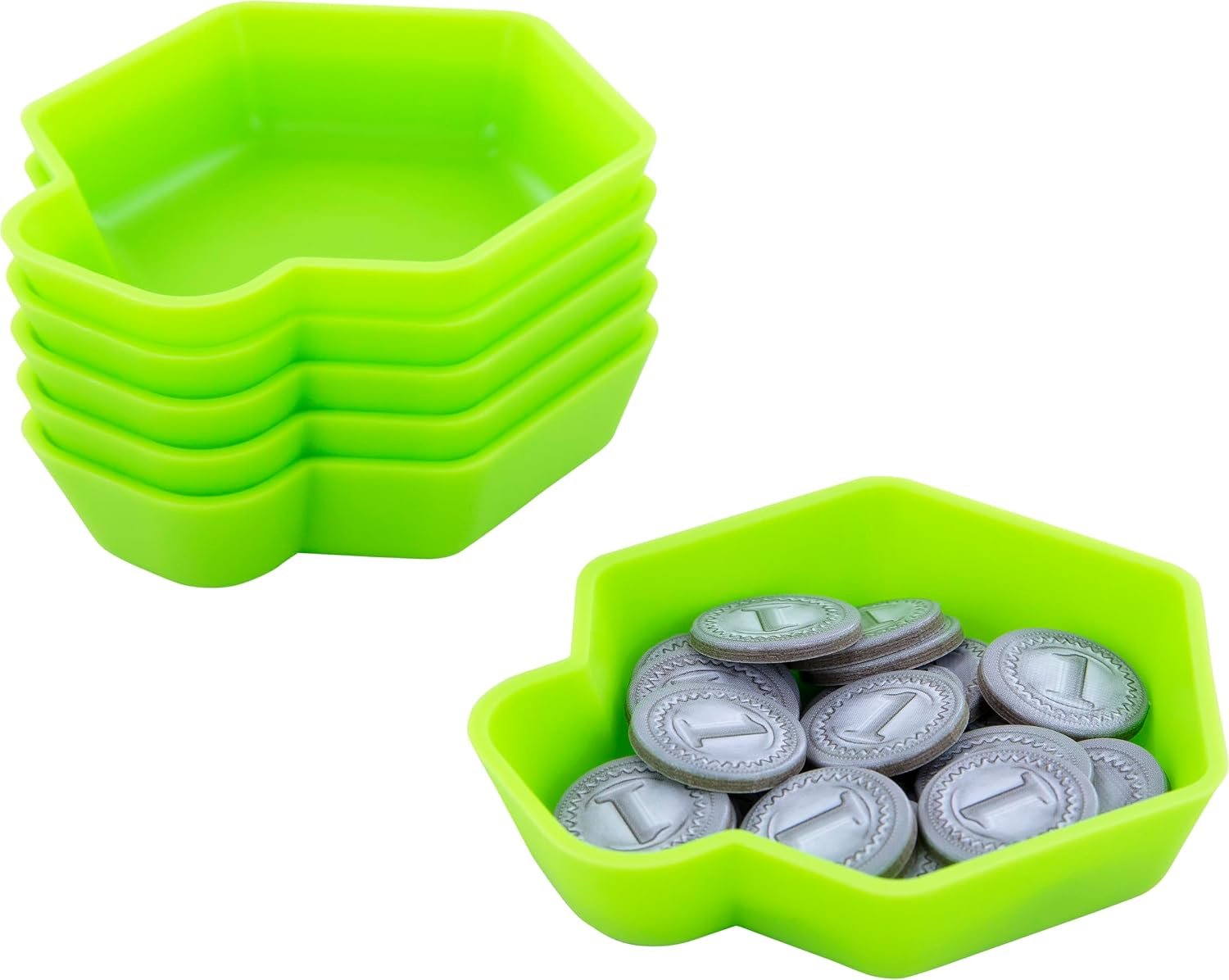 Feldherr Shell Pack Ventaja - 6 bandejas de fichas de Colores para Accesorios de Juegos de Mesa, fichas, meeples y Otros Objetos pequeños