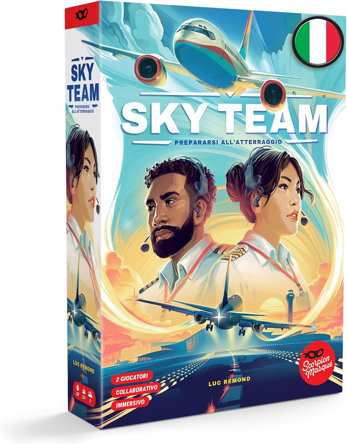 Asmodee, Sky Team, Juego de Mesa, 2 Jugadores, 12+ años, edición en Italiano