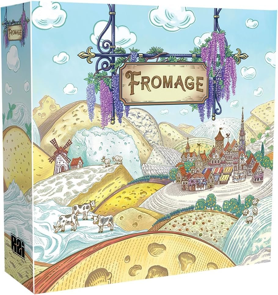 Fromage - Juego de mesa de estrategia de elaboración de queso francés, colocación de trabajadores y gestión de recursos, para adolescentes y adultos, 14+ años, 1-4 jugadores, 30 minutos, de R2i Games.