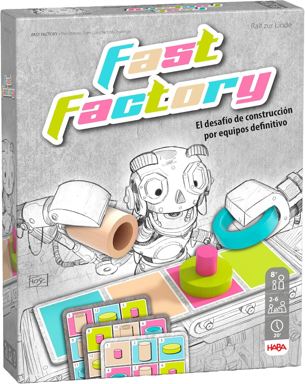 HABA 2011822005 - Fast Factory, Juego Familiar de Mesa de lógica constructiva. Más 8 años