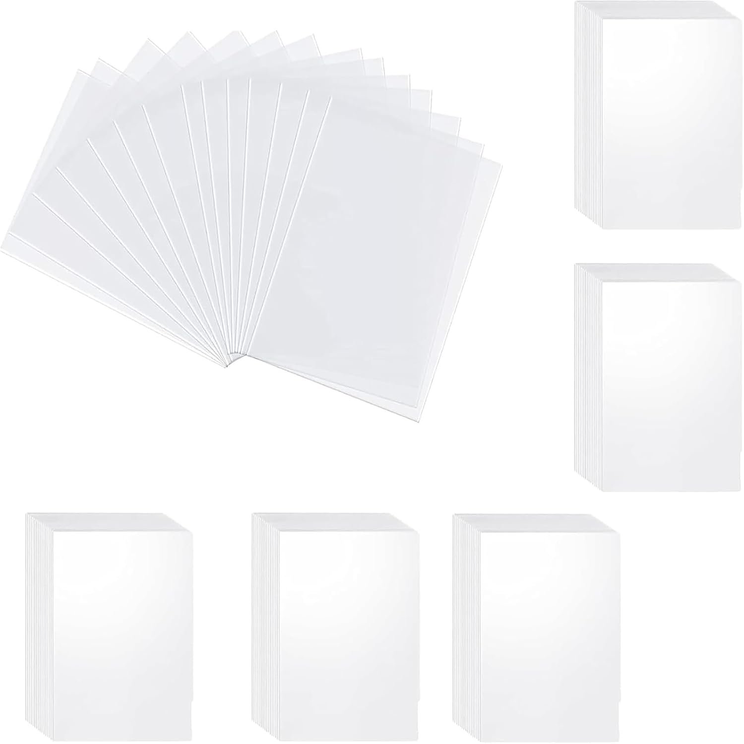 500 Fundas para Cartas Estándar, 66x91mm Fundas para Cartas de Comercio, Poke-mon, Transparente Soft Sleeves, Protectoras de Tarjeta