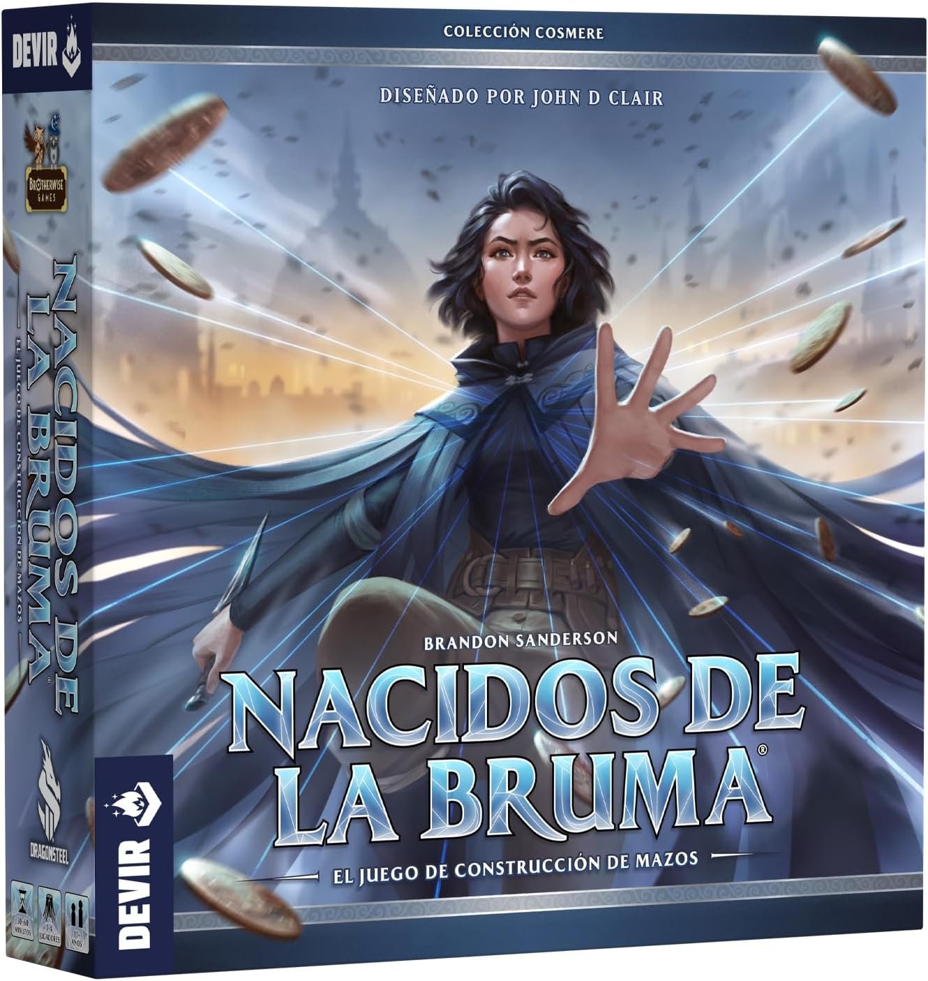 Devir – Nacidos de la Bruma: Juego de Mesa Deck-Building, Modalidad Cooperativo y Competitivo, Inspirado en Mistborn Cosmere de Brandon Sanderson (BGMISBES)