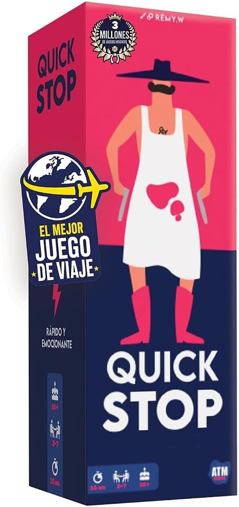 QuickStop - Juegos de Mesa para Adultos y Familia +16 - Dinámico, Rápido y Atrevido - De 2 a 7 Jugadores - Juego de Fiesta para Amigos | Juego de Viaje
